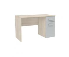 Bureau enfant avec 2 tiroirs coloris acacia / gris - dim : 120 x 54 x 73 cm -pegane-