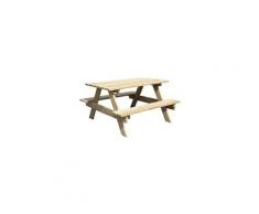 Table de pique nique enfant en bois 90x90xh57 cm trigano