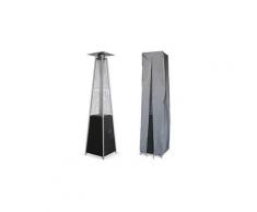 Chauffage d'extérieur avec sa housse intégrale - arctic 13kw gris foncé - parasol chauffant gaz pyramide, roulettes incluses