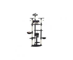 Arbre à chat multi-niveaux avec griffoir noir / blanc h.203cm cs1705301
