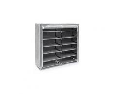 Meuble à chaussures armoire étagère chambre camping 36 paires 114 cm gris helloshop26 2013092