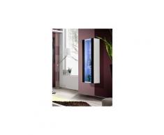 Vitrine led murale design "fly ii" 126cm noir & blanc