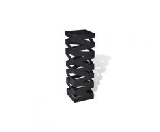 Noir carré porte-parapluie stockage pour cannes bâtons acier 48,5 cm