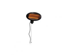 Chauffage extérieur radiant infrarouge électrique mural 3 modes 650/1300/2000 w réflecteur acier inox. Noir