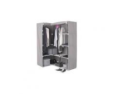 Armoire d'angle penderie "11 compartiments" 169cm gris