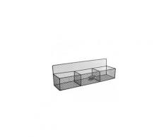 Etagère de rangement en métal noir grillagé mural ou à poser living