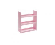 Etagère 3 niveaux en bois pour enfant Rose, H 78 x P 24 x L 62,5 cm