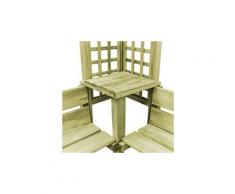 Icaverne - arches, treillages, tonnelles et pergolas de jardin chic pergola d'angle avec banc bois de pin imprégné fsc