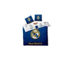 Real madrid c.f. Real madrid housse de couette enfant - 100% microfibre - grande taille (240x200/220 cm + 2 taies) - 2 pièces (63x63 cm) - multicolore