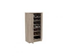 Armoire à chaussures en panneaux de particule, chêne kronberg - dim : 54,6 x 108,4 x 35,3 cm -pegane-