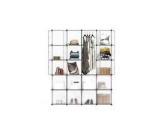 20 cubes armoire penderie diy langria etagères de rangement meuble modulable pour vêtements chaussures jouets blanc -la vallée de tech
