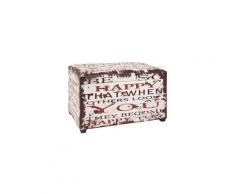 Coffre de rangement bois + assise rembourrée tissu aspect cuir WHITSTABLE - Happy Faces