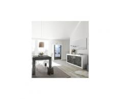 Salle a manger complete blanche et grise moderne mabel 6