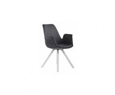 Stylé chaise de salle à manger, de cuisine, de salon lilongwe cuir synthetique blanc carré