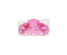 Porte manteau / étagère pour enfant motif papillon rose ape06029