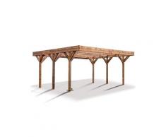Carport bois traité 2 voitures double enzo - 30,86 m²