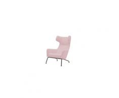 Fauteuil havana à oreilles en microfibre rose pastel softline