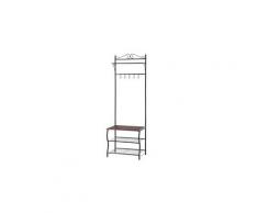 Portemanteau en métal avec rangement pour chaussures et 5 noir