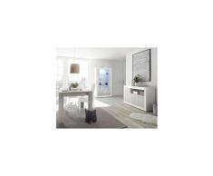 Salle à manger complète blanc/pin blanc - lubio n°4 - l 137/185 x l 90 x h 79 - neuf