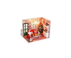 Les meubles de maison miniature en bois bricolage led house décorent des cadeaux de noël créatifs jouets éducatifs