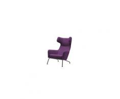 Fauteuil havana à oreilles en tissu violet softline