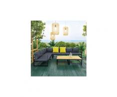 Salon modulable relevable de jardin en aluminium design convertible- gris noir- torino