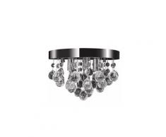 Icaverne - plafonniers superbe lustre plafonnier contemporain cristal lampe chromé