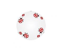 Plafonnier enfant led "coccinelle" 30cm rouge & blanc