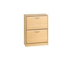 Meuble à chaussures 2 tiroirs en bois hêtre - mc4012