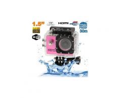 Caméra wifi sport embarquée plongée caisson caméscope 12mp full hd 1080p rose - yonis