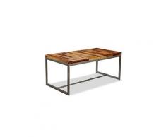 Tables famille bissau table de salle à manger bois massif de sesham et acier 180 cm