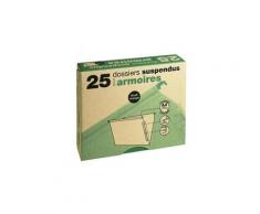 Lot de 25 dossiers suspendus pour tiroir fond 30 mm - format a4 - kraft orange - 43 cm x 33 cm x 9 cm