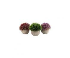 Lot de 3 green grass artificielle bonsai art plante à gris pot artificial flower 5
