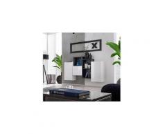 Meuble de rangement mural "blox iii" 140cm blanc & noir