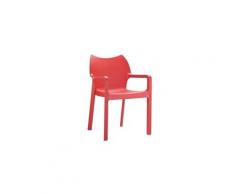 Chaise de jardin empilable en plastique bordeaux - h84 x p53 x l57 cm -pegane-