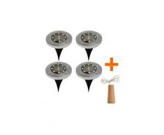 4pcs 8led solaire buried lumière sous la lampe au sol extérieur chemin de jardin platelage sh 136