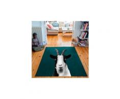 Tapis rectangulaire velours antidérapant imprimé animaux baby goat - 135 x 200 cm