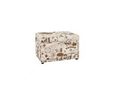 Coffre de rangement 65 cm beige et marron