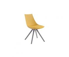 Esthetique chaise de salle à manger, de cuisine, de salon astana cuir synthetique gris rond