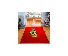 Tapis rectangulaire velours antidérapant imprimé papillons yellow butterfly - 135 x 200 cm