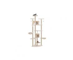 Arbre à chat avec griffoirs en sisal 203 cm beige et blanc