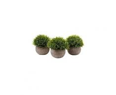 Lot de 3 green grass artificielle bonsai art plante à gris pot artificial flower 4