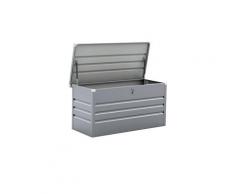 Coffre de jardin métal store 480l- argent