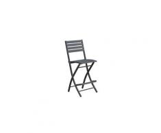 Chaise haute pliante marius de jardin antrhacite