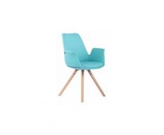 Superbe chaise de salle à manger, de cuisine, de salon alofi cuir synthetique naturel rond