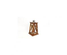 Lampion d'exterieur - lanterne d'exterieur lanterne fuselé en bois - 30 x 15 cm