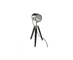 Lampe industrielle métal et bois ebor h68 cm noir