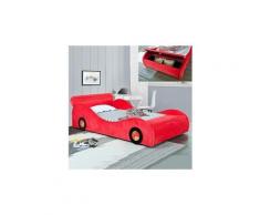 Lit enfant voiture avec rangement speed - rouge - 90x190
