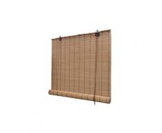 Habillages de fenêtre famille damas store enrouleur bambou brun 100 x 160 cm