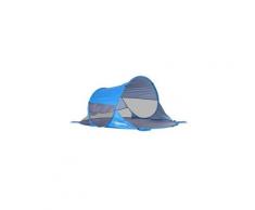 Abri de plage tente de plage pliable pop-up automatique instantané protection uv fenêtre arrière grand tapis de sol bleu ciel